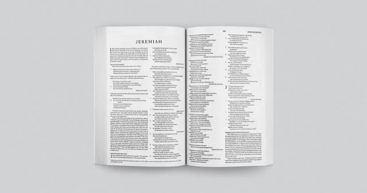 Open ESV Bible showing the physical edition mailed through Free Bible Canada.